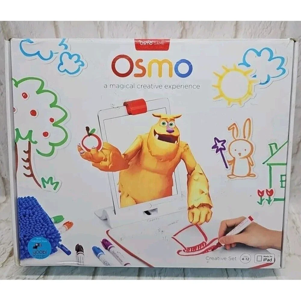 Osmo Creative Set, Monster - Creative Board, 4 Markers and Pouch - Used